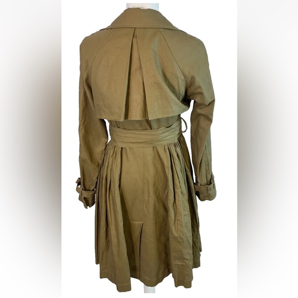 Mise en Scene Sz 6 Ruffian Anthropologie Linen Trench Coat Dress NEW - Picture 4 of 12